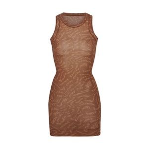 Skims Summer Mesh High Neck Tank Dress